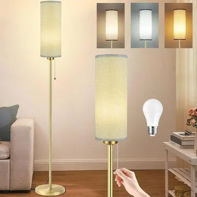Productafbeelding van Moderne Staande Lamp met 3 Kleurtemperaturen en Gouden Accenten voor Woonkamer en Slaapkamer