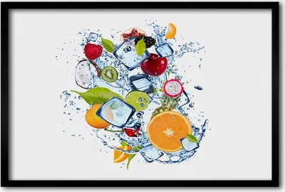 Produktbild von Bild 60x40 MDF-Rahmen, Wandkunst Obst und Eis