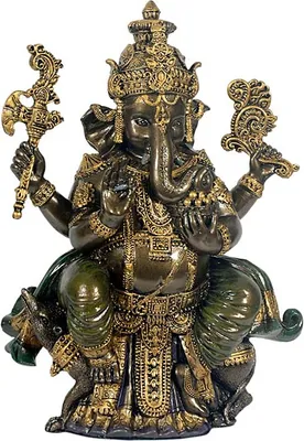 Image de Bouddha Ganesha couleur bronze - Décoration