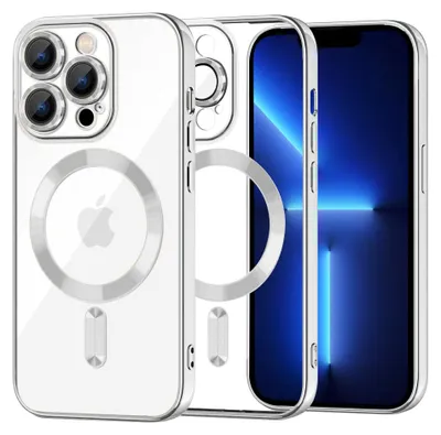 Produktbild von Techsuit Luxury Crystal Back Cover Hülle mit MagSafe für Apple iPhone 13 Pro Max - Silber