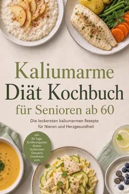 Produktbild von Kaliumarme Diät Kochbuch für Senioren ab 60: Die leckersten kaliumarmen Rezepte für Nieren- und Herzgesundheit - inkl. 30-Tage-Ernährungsplan, Broten, Aufstrichen, Desserts, Getränken uvm.