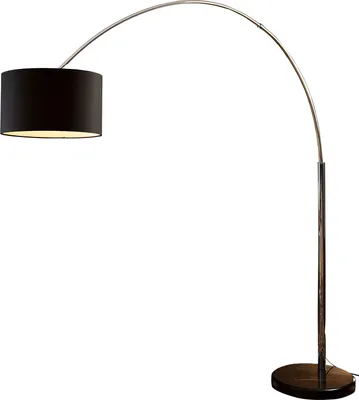 Produktbild von SalesFever Bogenlampe 210 cm | Ø Lampenschirm 35 cm | echter Marmorfuß | B 180 x T 38 x H 210 cm | schwarz
