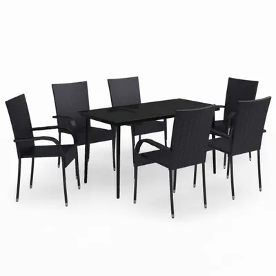 Produktbild von 7-tlg. Garten-Essgruppe Schwarz