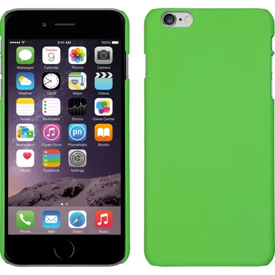 Produktbild von PhoneNatic Case kompatibel mit Apple iPhone 6 Plus / 6s Plus - Hülle grün gummiert Hard-case + 2 Schutzfolien