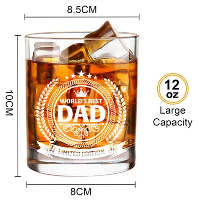 Zdjęcie produktu dla Szklanka do whisky z drewnianym pudełkiem, 1 sztuka, idealny prezent dla ojców