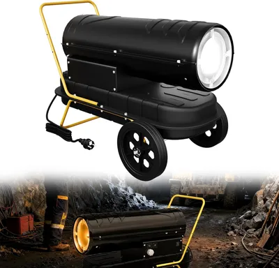 Produktbild von UISEBRT 30 kW Diesel-Heizkanone, Ölheizer mit Thermostat & Digitalanzeige, Abgaskamin, 14 L Tank, 550 m³/h, ideal für Werkstatt, Baustelle & Lager
