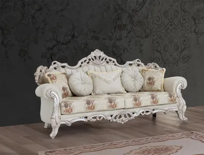 Produktbild von Luxus Dreisitzer Couch Polster Möbel Samt Barock Rokoko 3 Sitz Sofa