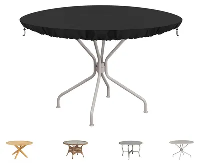 Obrázek produktu pro Zahradní stůl, průměr 102 cm, výška 10 cm, vodotěsný a odolný vůči UV záření, určený pro venkovní nábytek