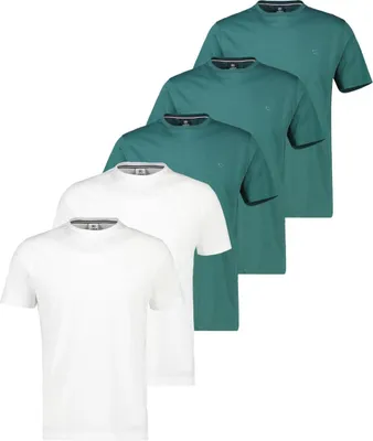 Produktbild von LERROS 5er Pack Basic T-Shirt Atmungsaktive Baumwolle, Logo Stitch Design, Normale Passform