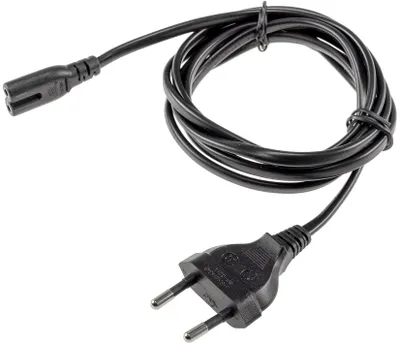 Produktbild von Netzkabel Eurostecker > Doppelnutstecker H03VVH2-F2G 0,75 mm² 2,5A/250V 1,5m