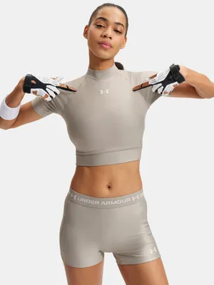Obrázek produktu pro Dámské tričko Under Armour HeatGear Crop Mock SS-BRN, velikost XL