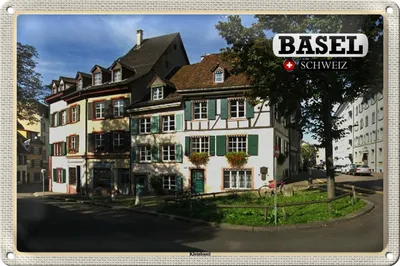 Produktbild von Blechschild Reise Basel Schweiz Kleinbasel Stadt 40x30cm