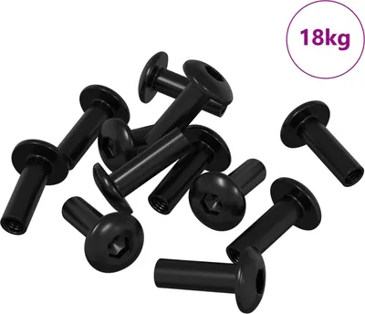 Produktbild von vidaXL Hülsenmuttern 8451 pcs Schwarz Metall
