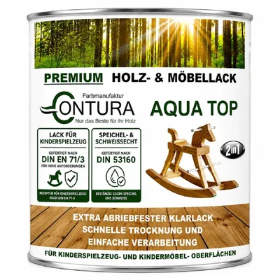 Produktbild von 750ml. Lack für Kinderspielzeug und Kindermöbel DIN EN71/3 Klarlack - Matt