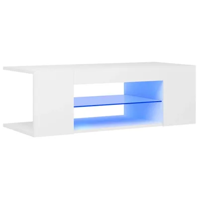 Produktbild von "2026 Aktion"TV-Schrank Industriestil - CLORIS - Fernsehenschrank - mit LED-Leuchten Weiß 90x39x30 cm - DEMöbel3705555