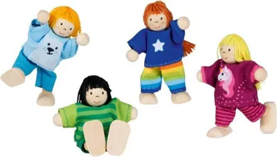 Zdjęcie produktu dla Drewniane elastyczne laleczki do domku dla lalek Goki