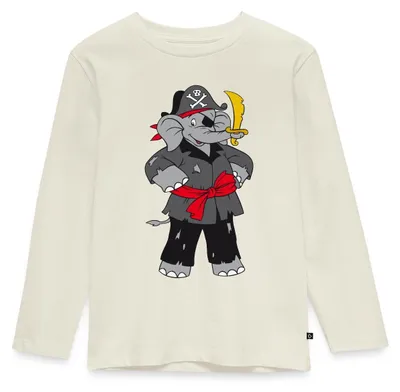 Produktbild von Spreadshirt Benjamin Blümchen Als Pirat Kinder Premium Langarmshirt, 110/116 (4 Jahre), Naturweiß