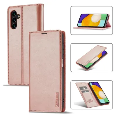 Obrázek produktu pro Galaxy A13 5G Kožené pouzdro s funkcí stojánku a držákem karet, peněženkový design pouzdro pro Samsung Galaxy A13 5G Růžový