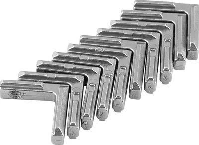 Image de Profil en aluminium en forme de L, joint d'angle intérieur, supports en acier au carbone (-2020)