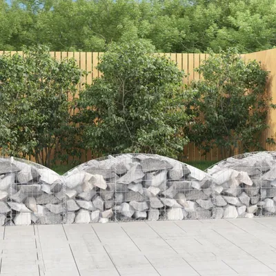 Image de vidaXL Gabion avec arc surélevé 150x50x40/60 cm Fer galvanisé