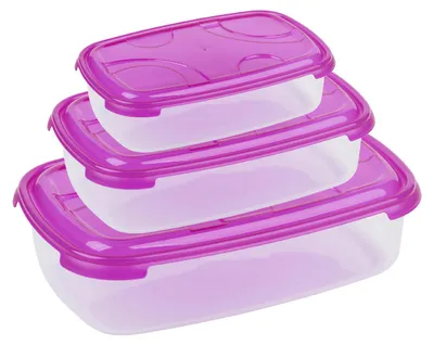 Produktbild von 3er-Set Frischhaltedosen mit Deckel Pink