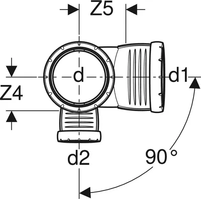 Produktbild von Geberit GE Silent-Pro, Reduktion, d110/90mm, exzentrisch, kurz, 1 Stk.