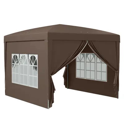Produktbild von Pavillon mit 4 Seitenteilen Tasche Pop-up Faltpavillon UV Schutz 50+ Faltbar Partyzelt Gartenpavillon für Camping Garten Kaffee