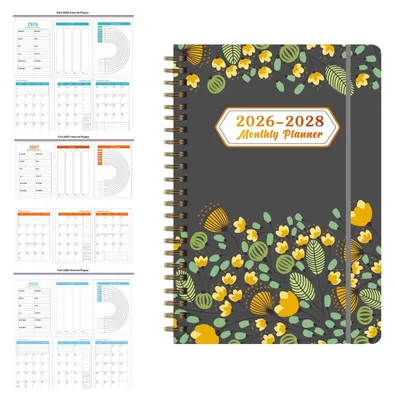 Produktbild von 3-Jahres-Planer 2026-2028 Buchkalender, Organisationsbuch mit Monatsübersicht & Notizbereich