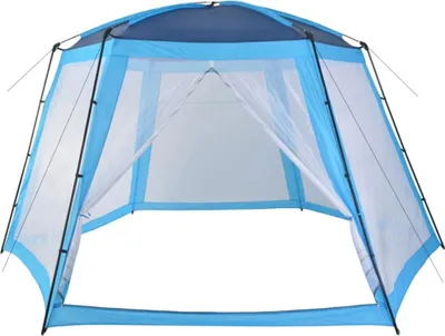 Produktbild von Poolzelt Blau 500x433x250 cm UV-beständig mit Mesh-Seitenwänden für runde Pools bis 300 cm
