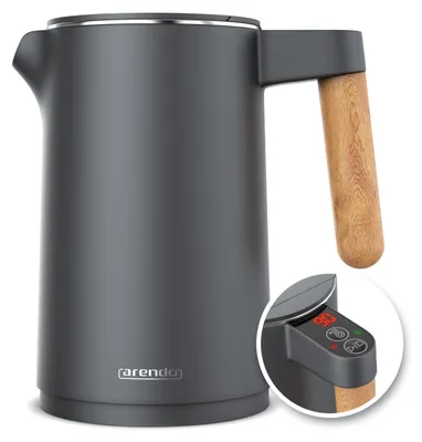 Produktbild von Arendo - Wasserkocher Edelstahl mit Temperatureinstellung - 45°C-100°C - 1.5 Lit