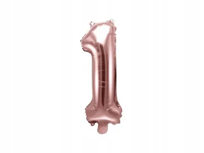 Zdjęcie produktu dla Balon foliowy Cyfra 1, 35cm, Rose Gold różowe złoto