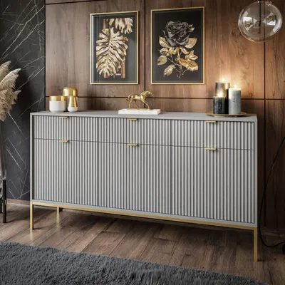 Produktbild von CORTADO GOLD Kommode KSZ154 mit 154 cm Schubladen grau