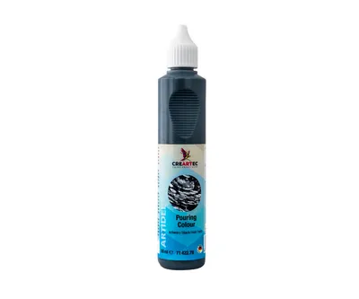 Produktbild von CREARTEC Pouring Farbe Schwarz - 88ml - zum Anwenden der Pouringtechnik - einsetzbar auf verschiedenen Oberflächen