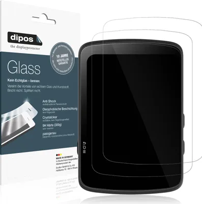 Produktbild von 2x Schutzfolie für Bryton Rider 17 - Anti-Shock 9H Folie dipos Glass Kunststoffglas