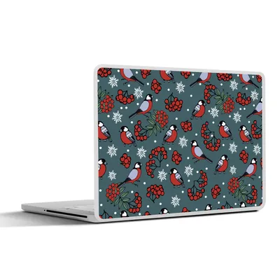 Produktbild von MuchoWow® Laptop Aufkleber Sticker Cover Vogel - Weihnachten - Schnee - Beere - Muster 36.5x27.5 cm - Laptop-Sticker