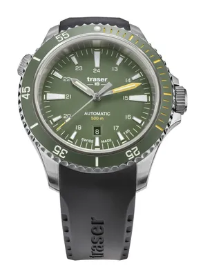 Produktbild von traser H3 110326 Herren-Taucheruhr P67 Diver Automatik Grün mit Kautschukband