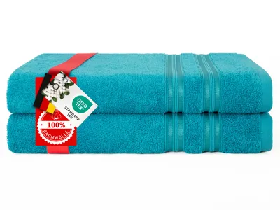 Produktbild von Hammetex Badetücher 2er Set 70x140 cm – 100% Baumwolle Frottier,  , mit Aufhängeschlaufe
