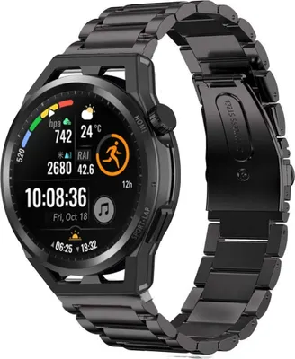 Produktbild von Strap-it Huawei Watch GT Titanarmband (Schwarz)