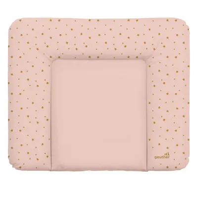 Produktbild von GEUTHER Wickelauflage „Lena“ im Sternendesign Pink | 85 × 75 cm | abwischbar | mit Kopfschutz & erhöhtem Rand | extra breit | Wickelunterlage für Wickelkommoden