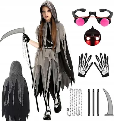 Produktbild von Grim Reaper Kostüm Kinder Halloween Grusel-Look