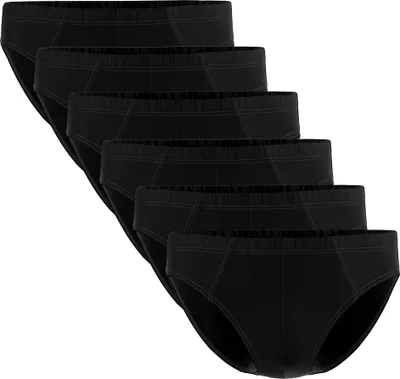 Produktbild von Seidensticker Herren Slips, 6er Pack - Brief 6-Pack, Single Jersey, Baumwollmischung, einfarbig Schwarz L