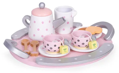 Produktbild von Holz-Teeset mit Tassen und Teekanne, 15-teilig, ECOTOYS