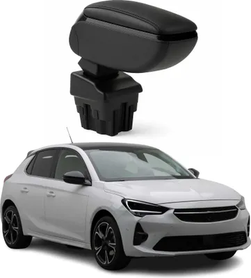 Image de Accoudoir pour Opel Corsa F HB 2019-2025 Vinyl Abs Noir Coulissant