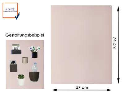 Immagine prodotto di Contenitore da parete Decorazione da parete Lavagna magnetica in metallo beige 74 x 57 cm, KalaMitica
