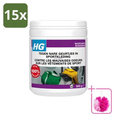 Image de 15 x Additif pour lessive pour vêtements de sport, élimine les mauvaises odeurs, 500 g - Pack économique - 15 pièces