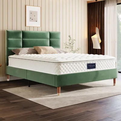 Produktbild von okwish Federkernmatratze, 7 Zonen Kaltschaum Matratze, Taschenfederker, 140x200cm, versteppter Mikrofaserbezug-Topping, Härtegrad H3, 25cm Höhe