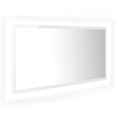 Immagine prodotto di vidaXL Specchio da bagno a LED bianco lucido 90x8,5x37 cm acrilico