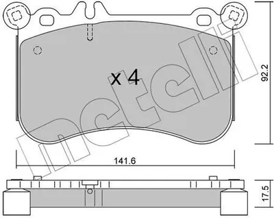Produktbild von METELLI Bremsbeläge Satz Vorne Bremsklötze passend für MERCEDES-BENZ E-Klasse Limousine (W212) 22-1133-0