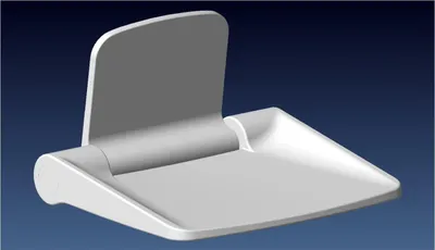 Imagen del producto de Silla de ducha plegable, para montaje en pared, con capacidad de hasta 200 kg, de color blanco, para usar en la ducha