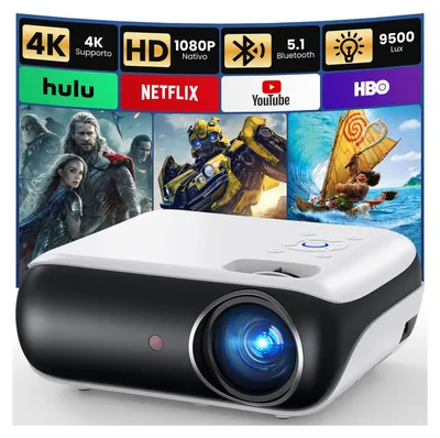 Image de Projecteur LED Beamer portable, résolution native 1080p Full HD, avec Bluetooth et HDMI